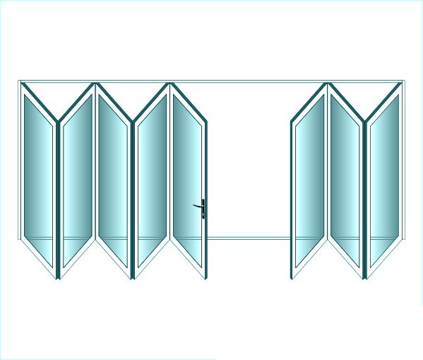 Aluminium Sliding Folding Door 8 Panel Vistafold