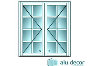 Aluminium Double Hinged Door Cottage Pane