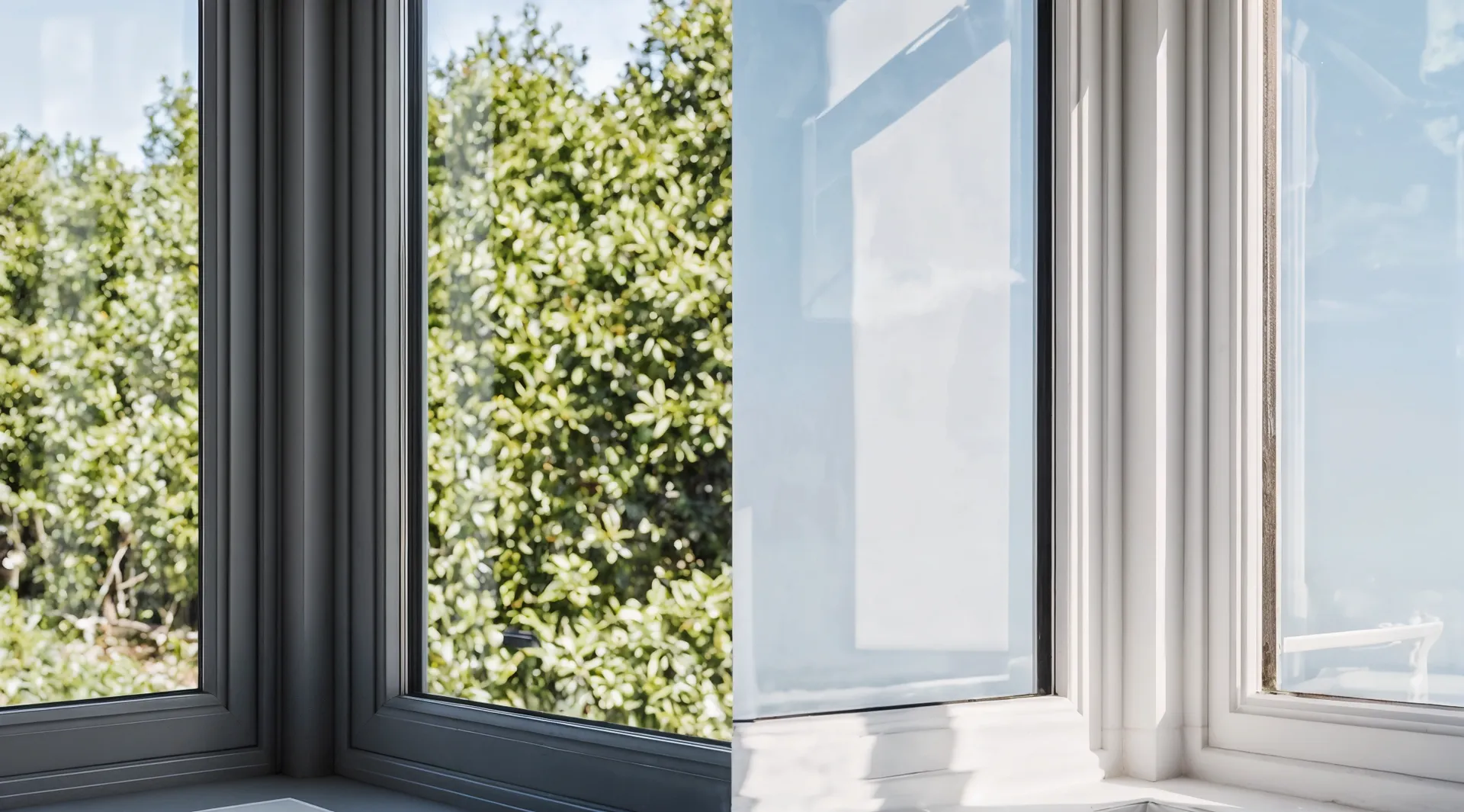 A visual comparison of sleek aluminium windows vs uPVC windows, showing the profile thickness and finish differences for a modern South African home renovation.